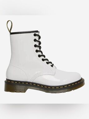 Dr. Martens 1460 Patent Leather Lace Up Boots white